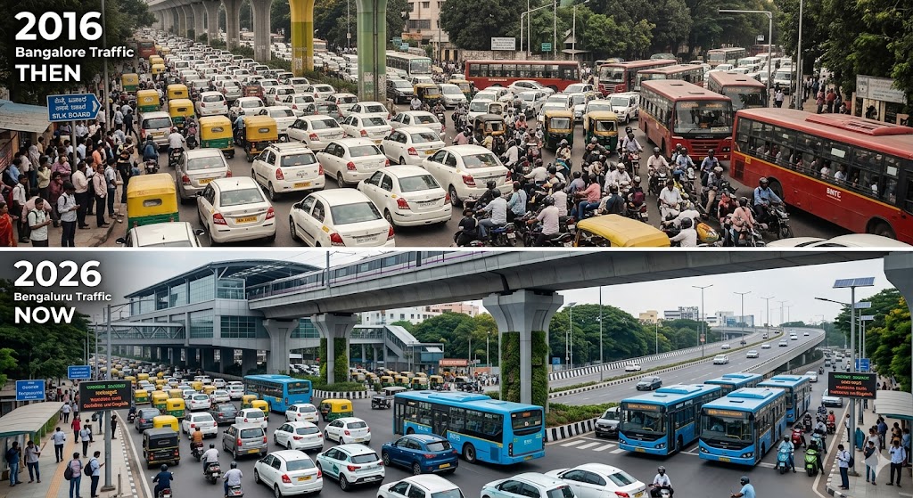 Heavy traffic on Bengaluru roads in one of the Top Traffic-Congested Cities in India