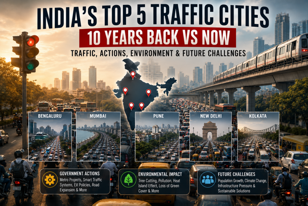 Top Traffic-Congested Cities in India over the last 10 years.