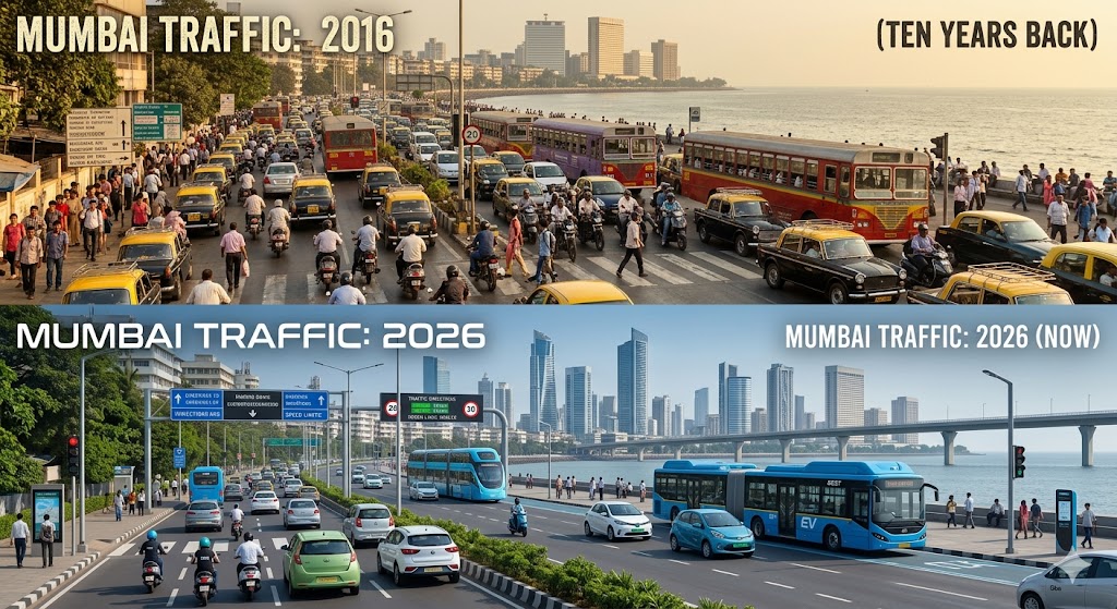 Mumbai traffic in one of the Top Traffic-Congested Cities in India: Then vs Now